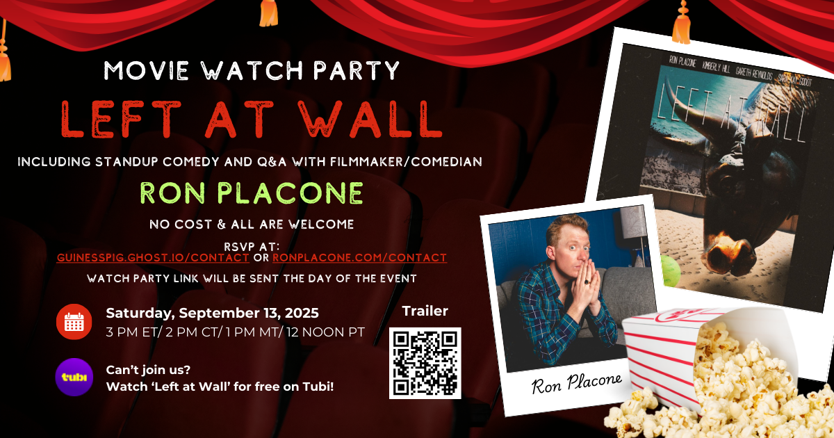 Movie Watch Party announcement for Left at Wall movie on September 13, 2025, 3 pm ET. Additional details are in body of post below due to Alt-text character limits.